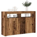 vidaXL Buffet et lumières LED vieux bois 115 5x30x75cm bois ingénierie