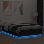vidaXL Cadre de lit avec LED sans matelas noir 150x200 cm