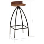 vidaXL Tabourets de bar lot de 2 bois de récupération massif