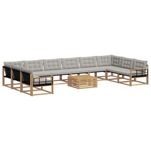 vidaXL Ensemble de canapés d'extérieur 11 pc Blanc et gris clair