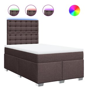 vidaXL Sommier à lattes de lit et matelas marron foncé 120x190cm tissu