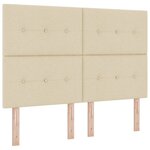 vidaXL Cadre de lit avec tête de lit Crème 140 x 200 cm tissu