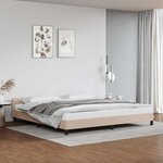 vidaXL Cadre de lit avec tête de lit sans matelas cappuccino 200x200cm