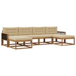 vidaXL Ensemble de canapés d'extérieur 6 pc Naturel et Beige