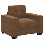 vidaXL Fauteuil avec coussin Marron Faux cuir & Bois