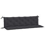 vidaXL Coussins de banc jardin lot de 2 noir 180x50x7 cm tissu Oxford