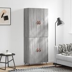 vidaXL Buffet haut Sonoma gris 69 5x34x180 cm Bois d'ingénierie