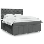 vidaXL Sommier à lattes de lit avec matelas Gris foncé 180x200cm Tissu