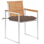 vidaXL Chaises de jardin lot de 6 avec coussins Bois de teck massif