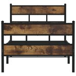 vidaXL Cadre de lit en métal sans matelas chêne fumé 90x190 cm