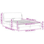 vidaXL Cadre de lit Dover marron foncé 120x200 cm tissu