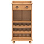 vidaXL Vitrine à vin ASKIM avec 12 porte-bouteilles en bois massif de pin marron miel