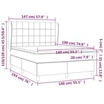 vidaXL Sommier à lattes de lit et matelas Gris foncé 140x190cm Velours