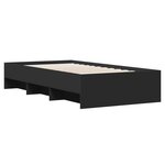 vidaXL Cadre de lit sans matelas noir 100x200 cm bois d'ingénierie