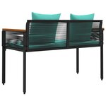 vidaXL Banc extérieur Noir et turquoise 117 x 54 x 74.5 cm polyrotin