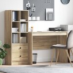 vidaXL Bureau avec rangement en chêne de Sonoma en bois d'ingénierie