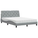 vidaXL Lit avec matelas gris clair 140x190 cm tissu