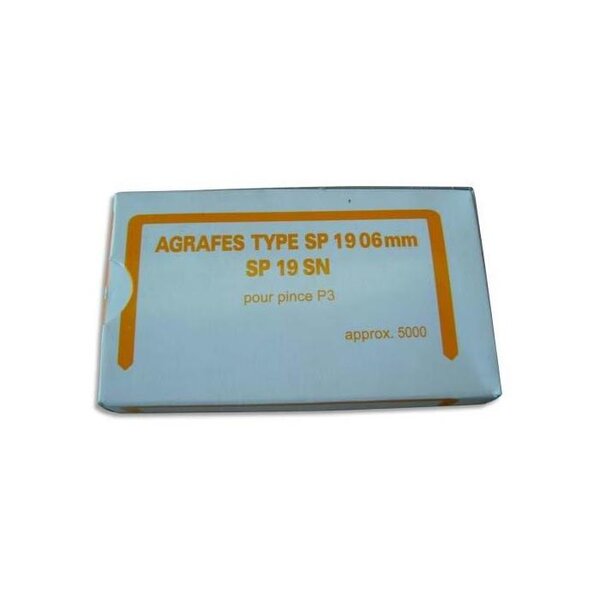 boîte de 5000 Agrafes N°SP 19 06 pour P3 BOSTITCH