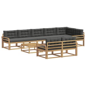 vidaXL Ensemble de canapés d'extérieur 9 pc Blanc et anthracite