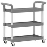 vidaXL Chariot à 3 niveaux gris 77x34x72 cm aluminium