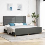 Lit en tissu gris foncé vidaXL 200x200 cm