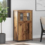 vidaXL Haut Armoire Bois Ancien 62 x 32 x 106 5 cm Bois d'ingénierie
