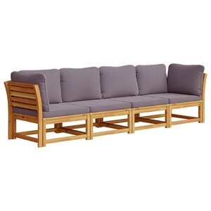 vidaXL Salon de jardin 4 Pièces avec coussins Bois d'acacia solide