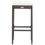 vidaXL Ensemble de bar de jardin 7 Pièces coussins Résine tressée Marron