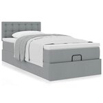vidaXL Cadre de lit ottoman avec matelas gris clair 80x200 cm tissu