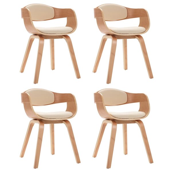 vidaXL Chaises à manger lot de 4 bois courbé et similicuir