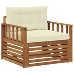 vidaXL Canapé d’extérieur Bois d'acacia massif et polyester