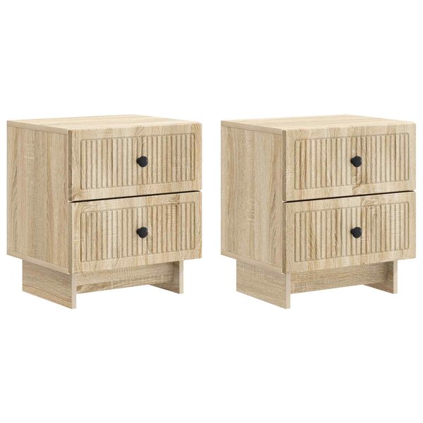 vidaXL Cabinet de chevet 2 pc Chêne Sonoma 43 x 34 5 x 47 5 cm