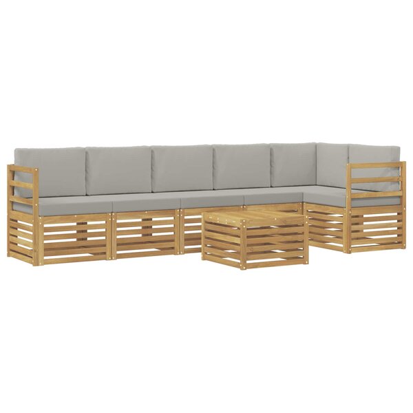 vidaXL Ensemble de canapés d'extérieur 7 pc Blanc et gris clair