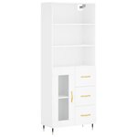 vidaXL Buffet haut Blanc 69 5x34x180 cm Bois d'ingénierie