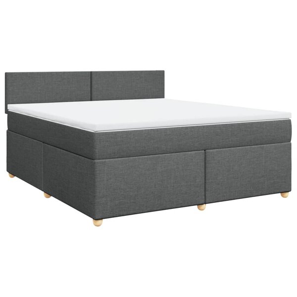 vidaXL Sommier à lattes de lit avec matelas Gris foncé 180x200cm Tissu