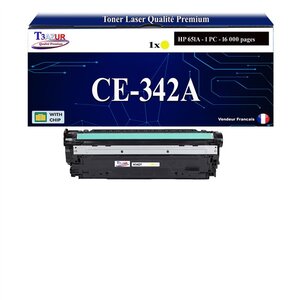 T3AZUR -Toner compatible avec HP CE342A (651A) pour HP LaserJet Enterprise 700 color MFP M775 M775dn - Jaune