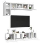 vidaXL Ensemble de meubles TV 5 Pièces Blanc Bois d'ingénierie