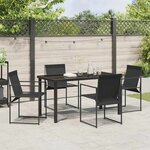 vidaXL Ensemble de jardin 5 pièces en noir avec textilène et acier.