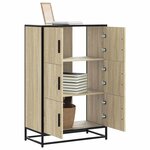 vidaXL Buffet haut chêne sonoma 68x35x106 5 cm bois ingénierie métal