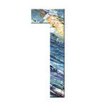 Numéro 1 - Numéro adhésif pour boîtes aux lettres- Pierre véritable 50 mm LAVE