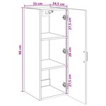 vidaXL Armoire Murale 33 x 34 5 x 90 cm Bois d'ingénierie Chêne Sonoma