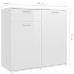 vidaXL Buffet Blanc brillant 160x36x75 cm Bois d'ingénierie