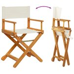vidaXL Chaises de réalisateur pliables lot de 2 blanc crème tissu
