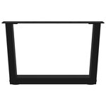 vidaXL Pieds de table basse en forme de V  2 pièces  noir  50 x (30-31 3) cm  acier