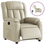 vidaXL Fauteuil inclinable électrique Crème Similicuir