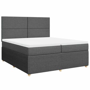 vidaXL Sommier à lattes de lit avec matelas Gris foncé 200x200cm Tissu