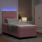 vidaXL Lit à ressort LED avec matelas Rose 80 x 200 cm tissu