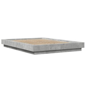 vidaXL Cadre de lit gris béton 120x200 cm bois d'ingénierie