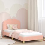 vidaXL Cadre de lit pour enfants avec tête de lit Rose 80 x 200 cm