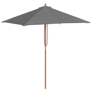 vidaXL Parasol d'extérieur avec mât en bois 150x200 cm anthracite